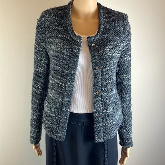 IRO charcoal Grey Carene Tweed Boucle Jacket - Picture 3 of 8